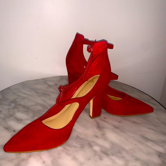 Marc Fisher Shoes - Marc Fisher Red Suede Heels size 9